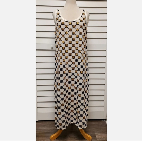 White TORY BURCH Logo Tank Dress w/Gold Coins. US 8. EUC - Picture 7 of 14